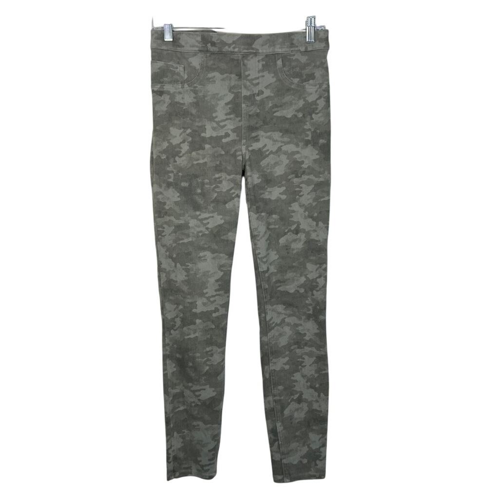 Spanx Green Camo Print Back Pockets Tight Pull On Casual Leggings Pants Size‎ M